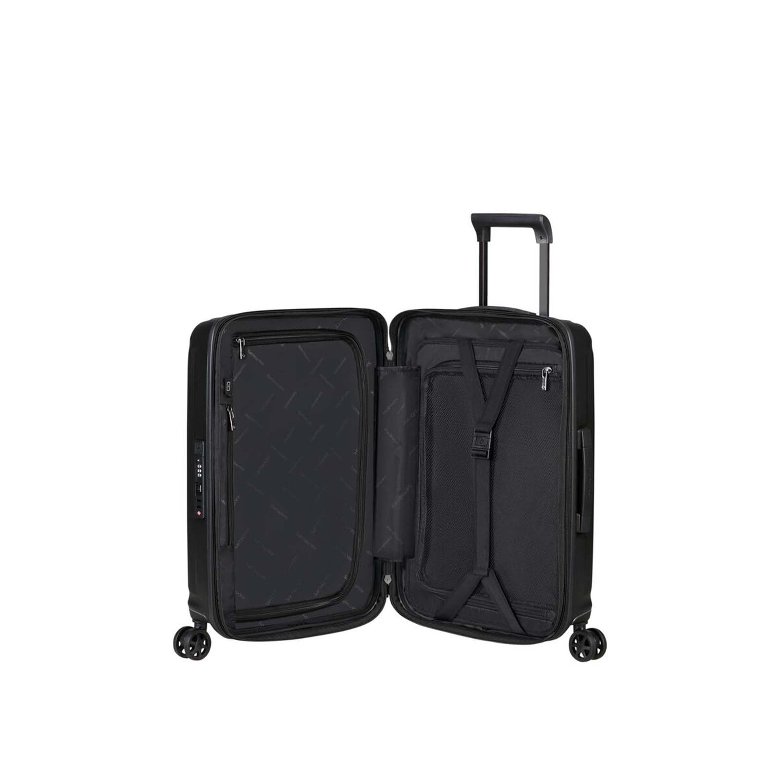 Samsonite-Nuon-55cm-Carry-On-Suitcase-Matt-Graphite-Open