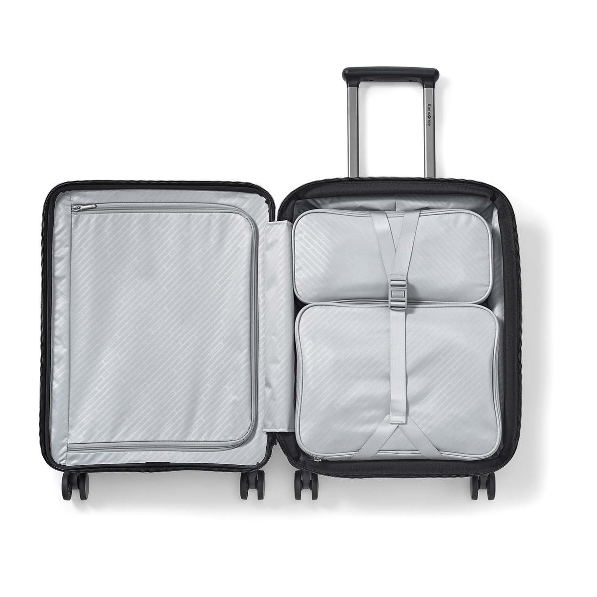 Samsonite-Paralux-55cm-Carry-On-Suitcase-Black-Open