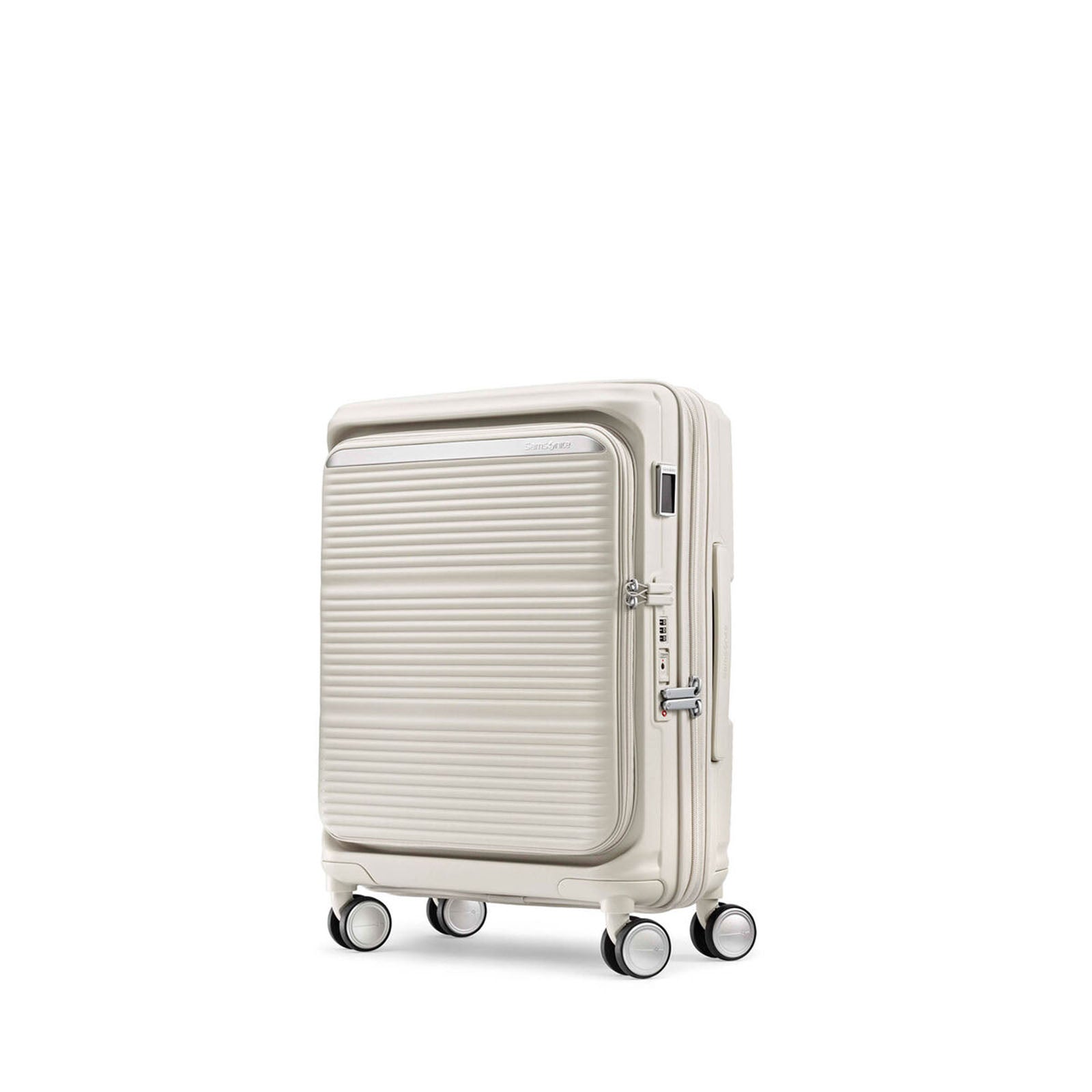 Samsonite-Paralux-55cm-Carry-On-Suitcase-Stone-Grey-Angle