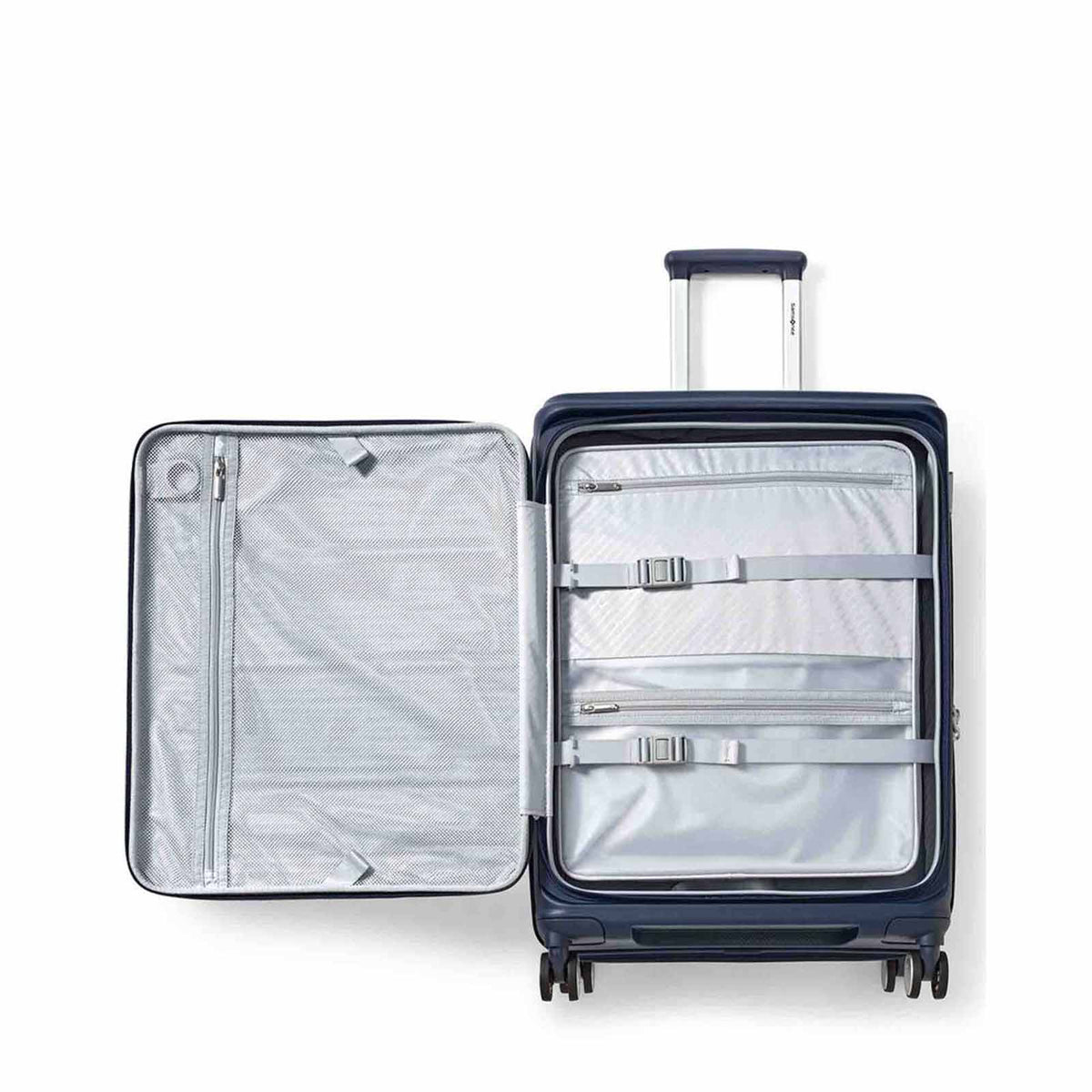 Samsonite-Paralux-75cm-Suitcase-Midnight-Navy-Front-Open