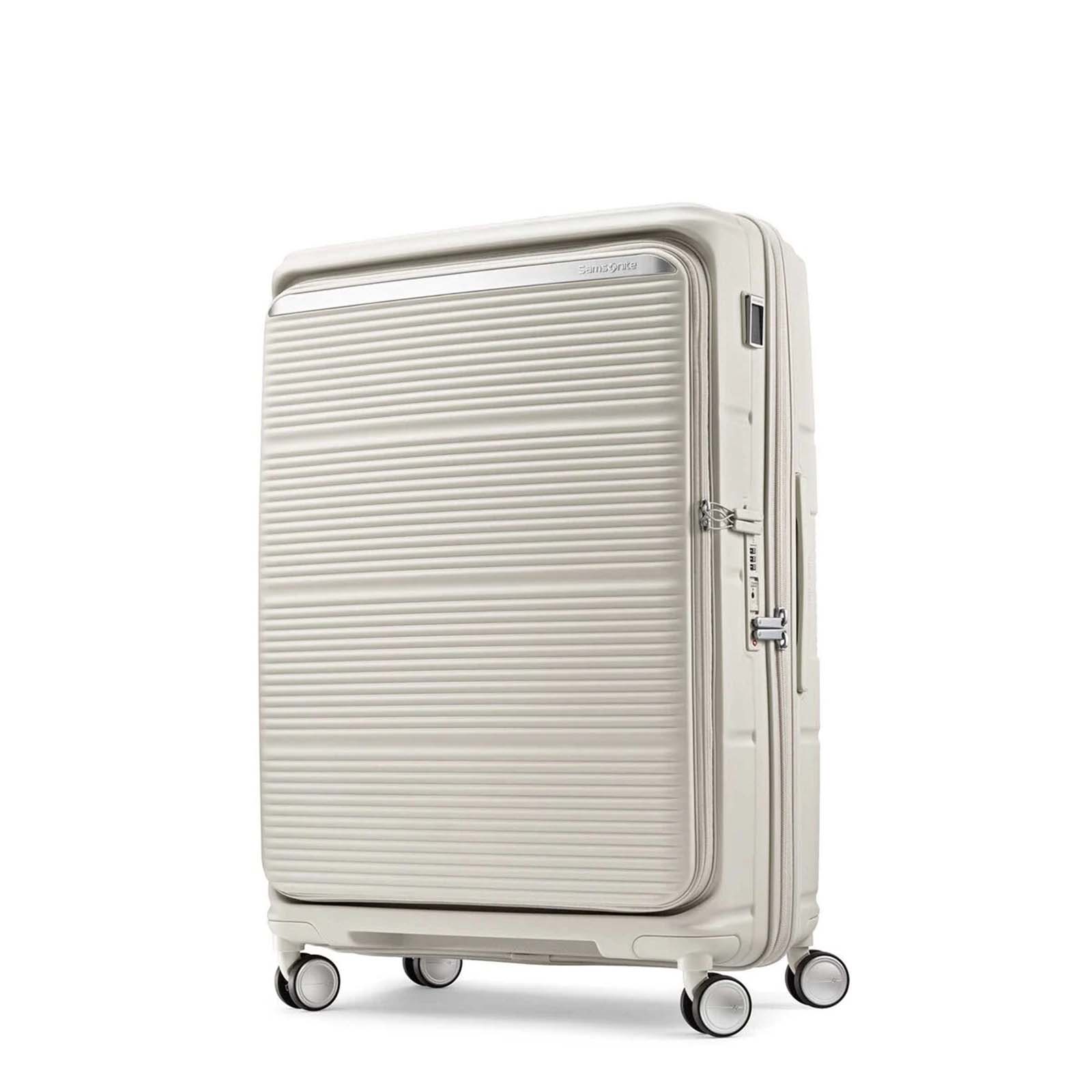 Samsonite-Paralux-75cm-Suitcase-Stone-Grey-Angle