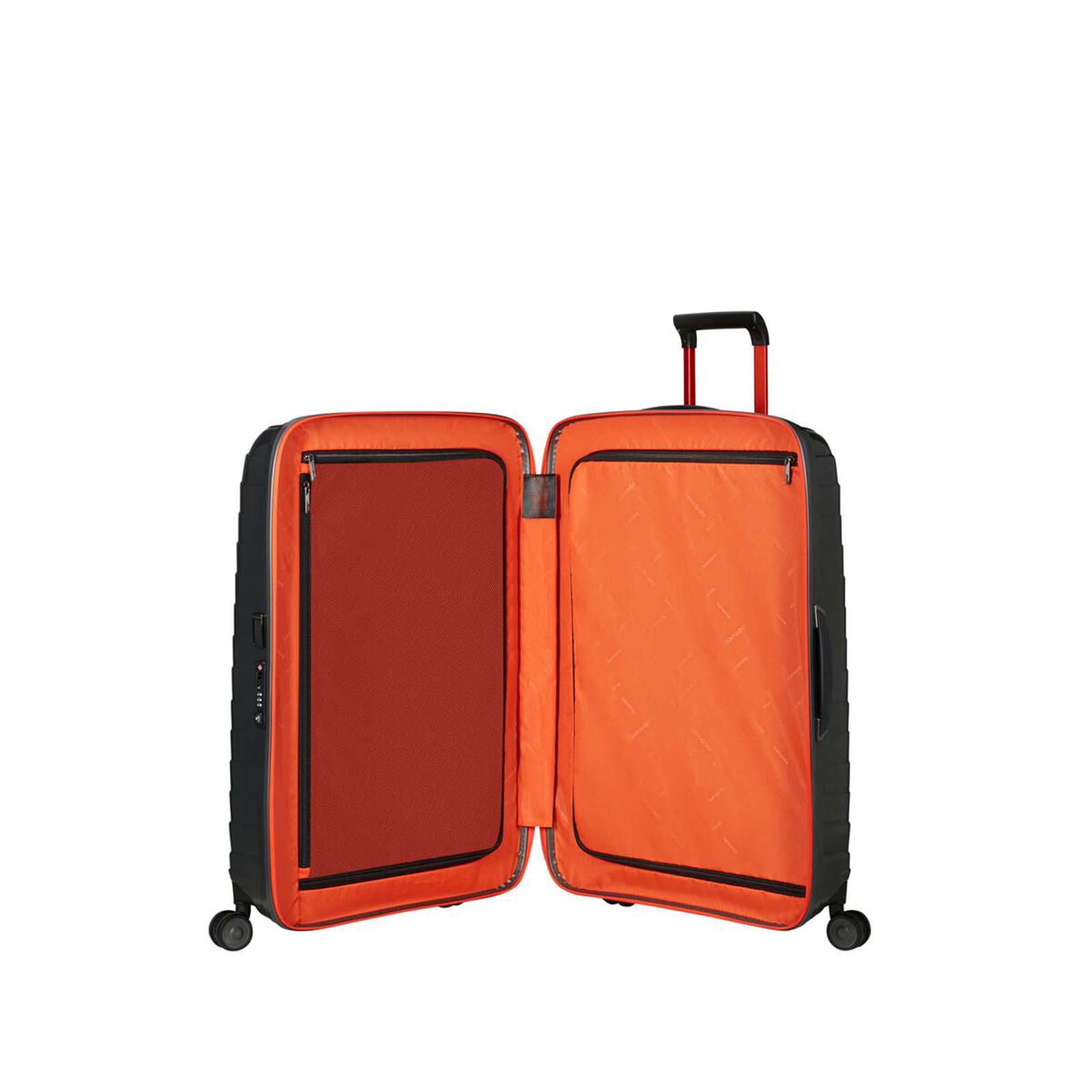 Samsonite-Proxis-75cm-Suitcase-Green-Orange-Open