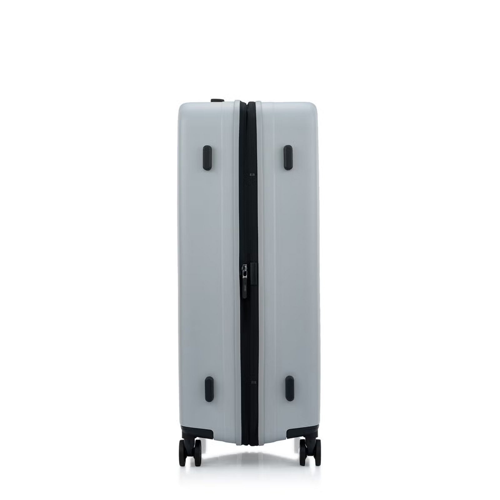 Samsonite Titanium colour suitcase with black accents on a white background