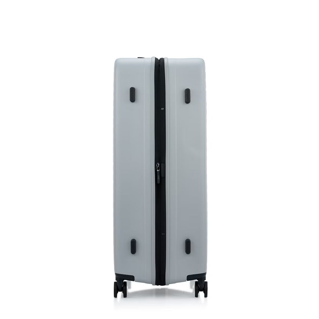 Samsonite Titanium colour suitcase with black accents on a white background