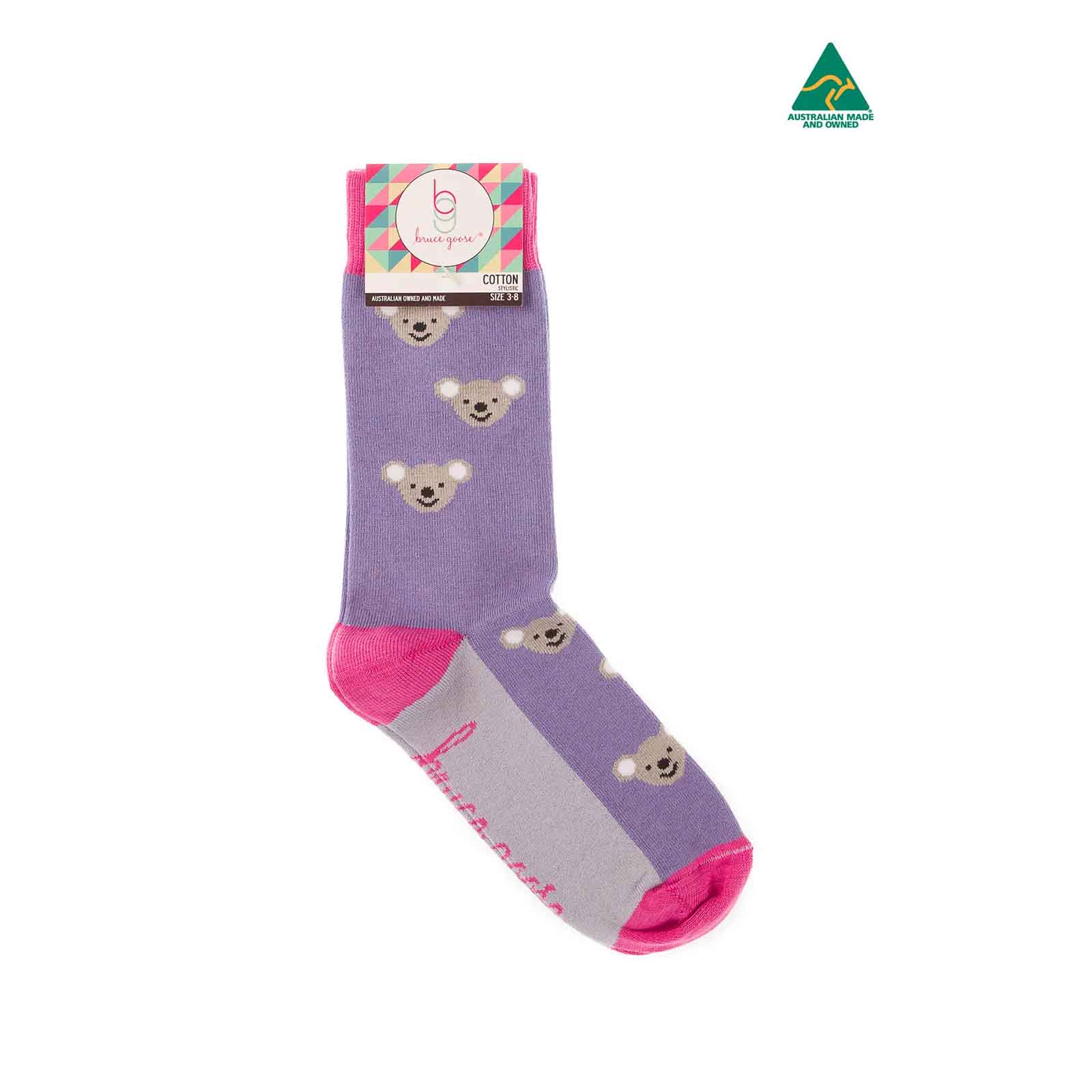 Socks-Fun-Koala-Lavender-3-8-Single