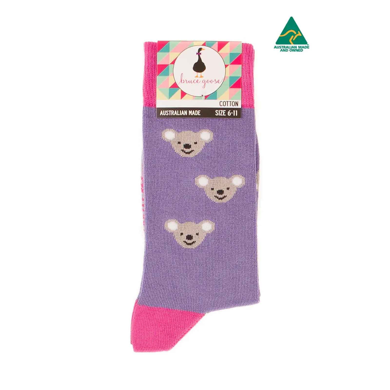 Socks-Fun-Koala-Lavender-6-11-Front