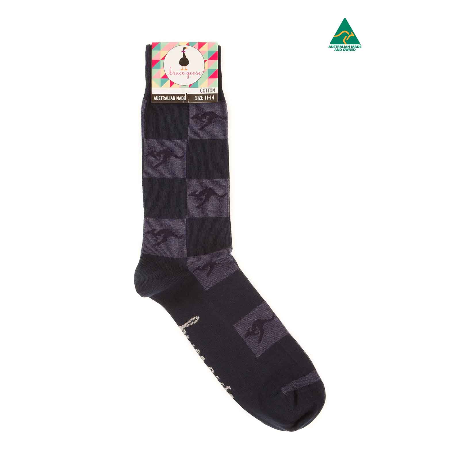 Socks-Kangaroo-Tiles-Navy-11-14-Single