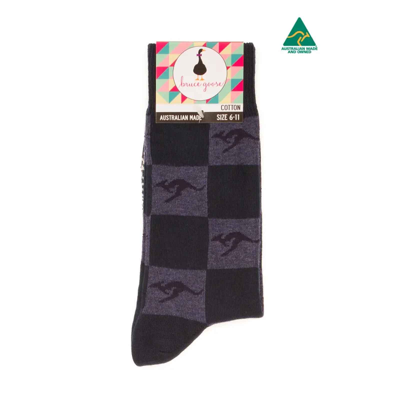 Socks-Kangaroo-Tiles-Navy-6-11-Front