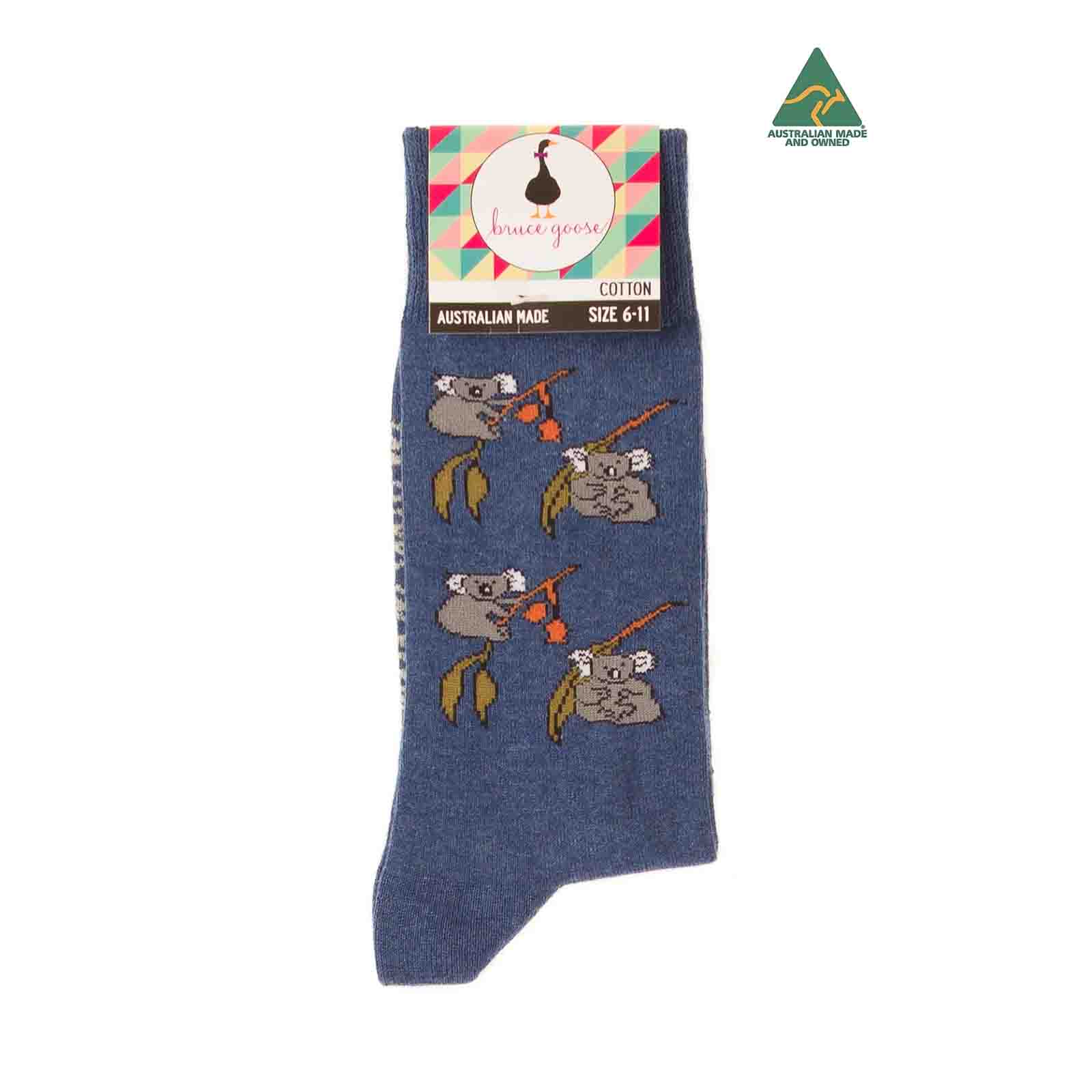 Socks-Mens-Koala-Eucalyptus-Denim-Marl-6-11-Front