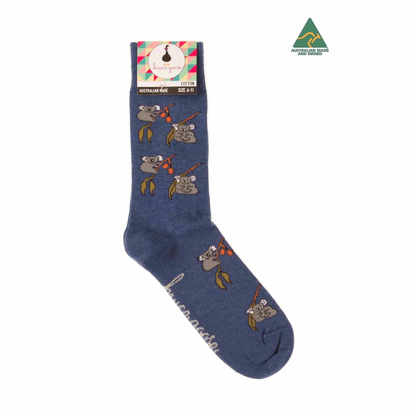 Socks-Mens-Koala-Eucalyptus-Denim-Marl-6-11-Single