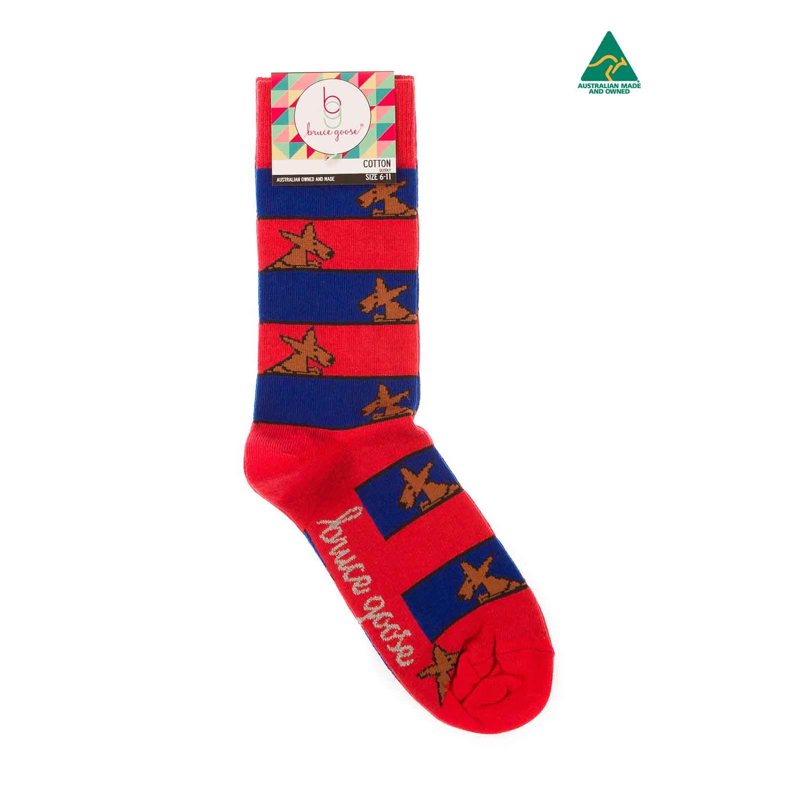 Socks-Stripey-Kangaroo-Red-6-11-Single