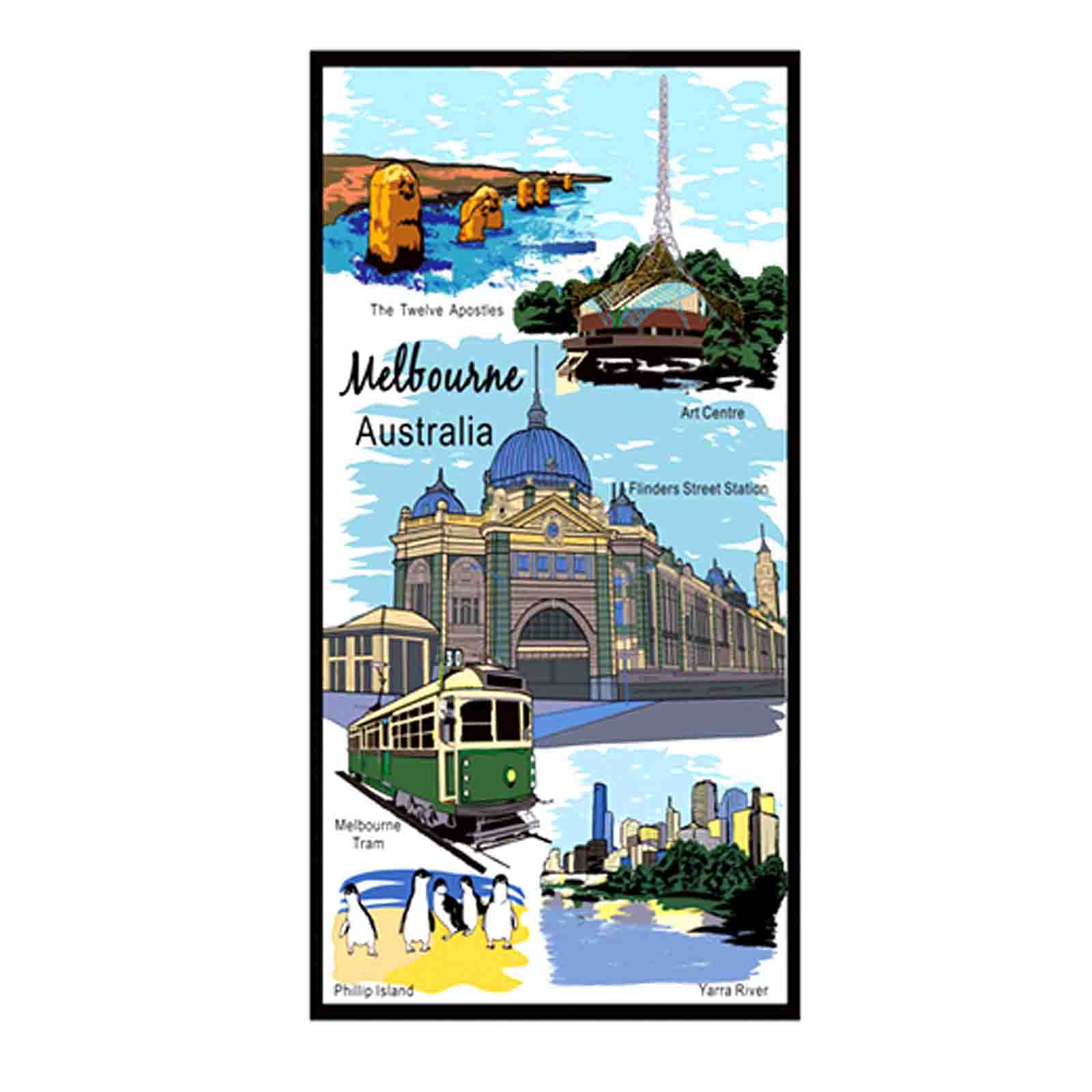 Tea-Towel-Melbourne-Colourful-Icons