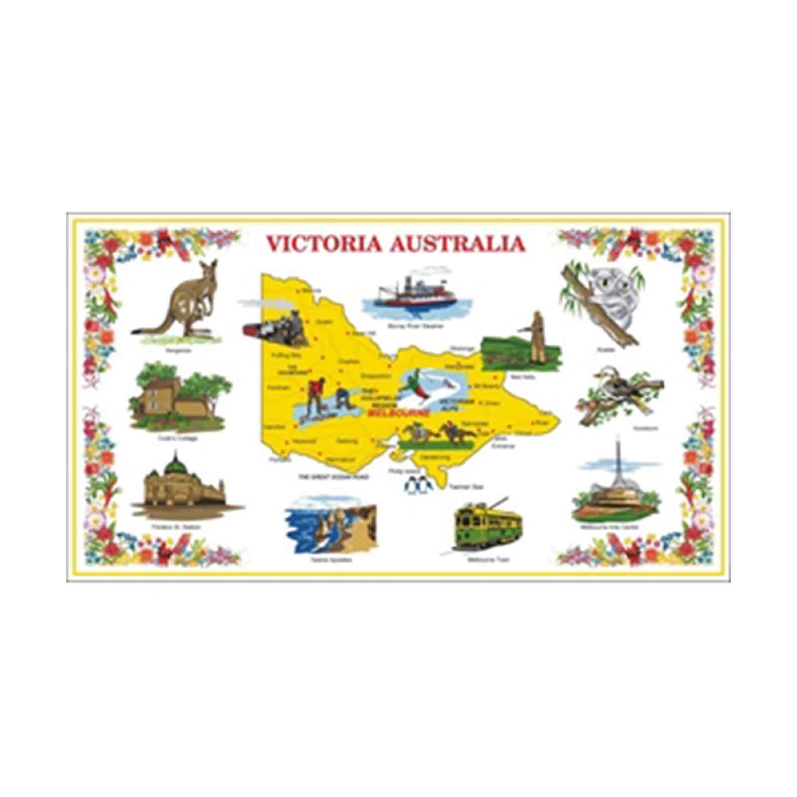 Analyzing image Tea-Towel-Melbourne-Victoria-Map-And-Icons