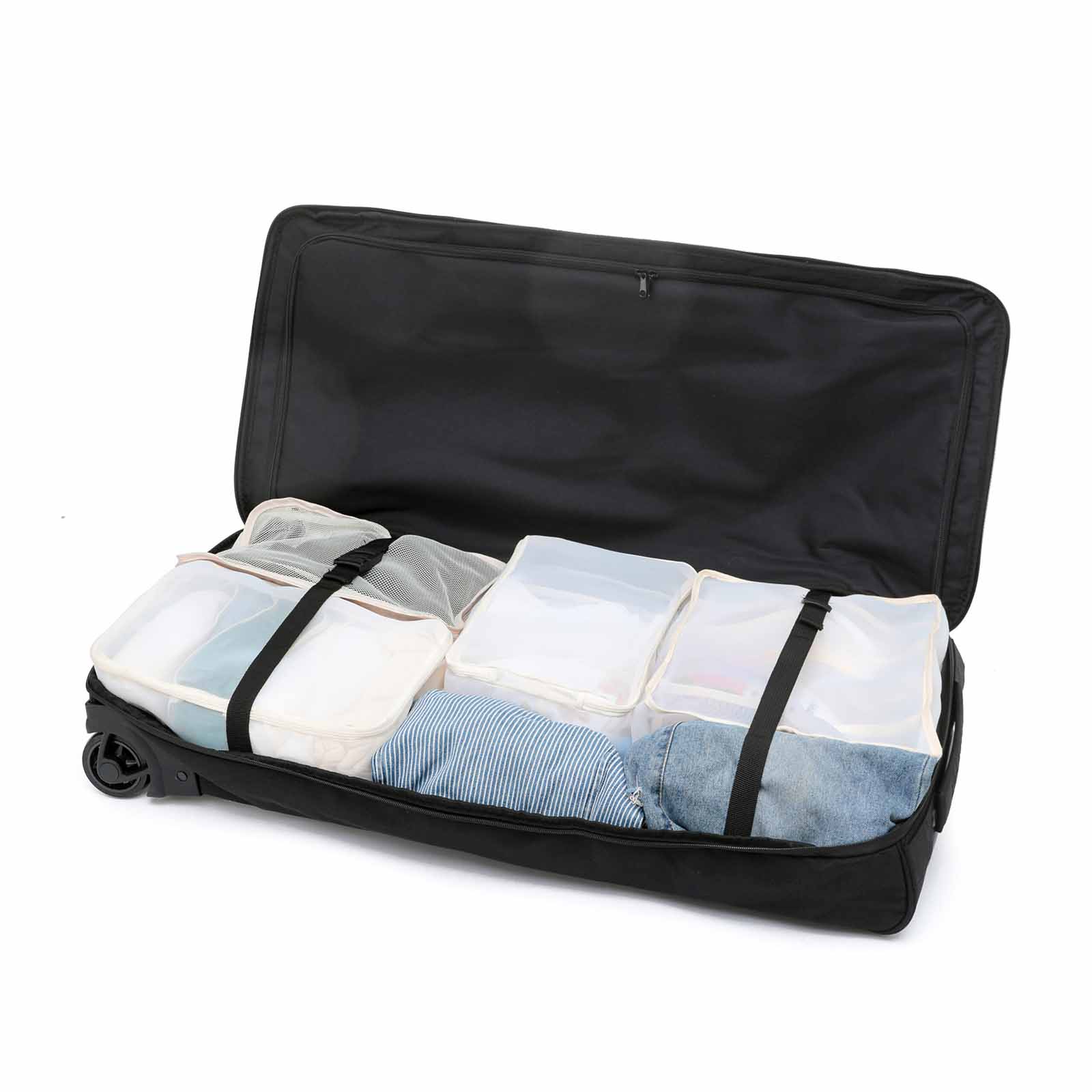 Tosca-85cm-Split-Duffel-Wheel-Bag-Feather-Open