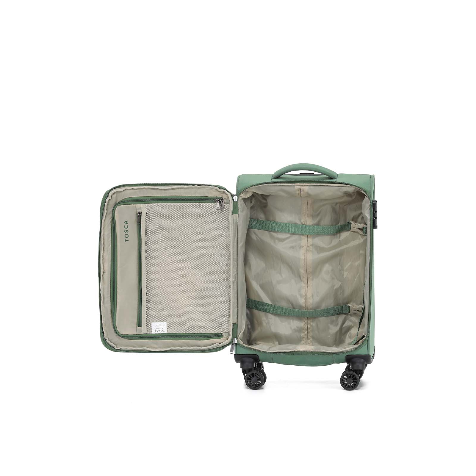 Tosca-Altitude-4w-55cm-Carry-On-Suitcase-Ivy-Open