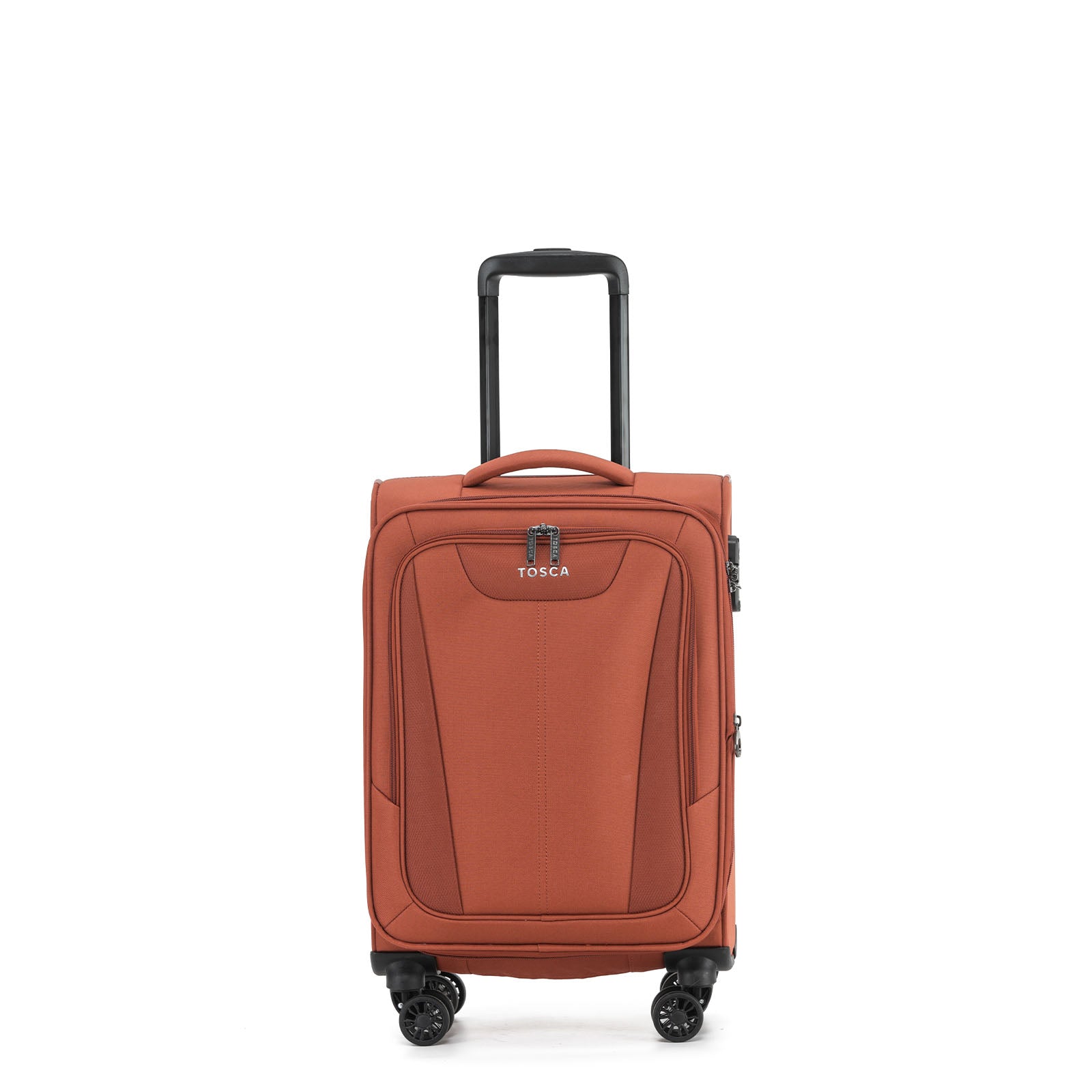 Tosca-Altitude-4w-55cm-Carry-On-Suitcase-Rust-Open