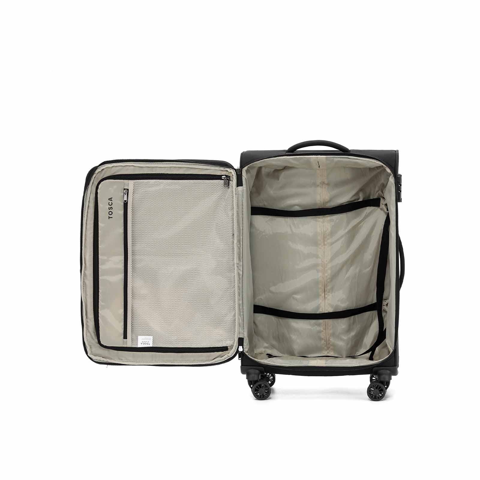 Tosca-Altitude-4w-66cm-Medium-Suitcase-Black-Open