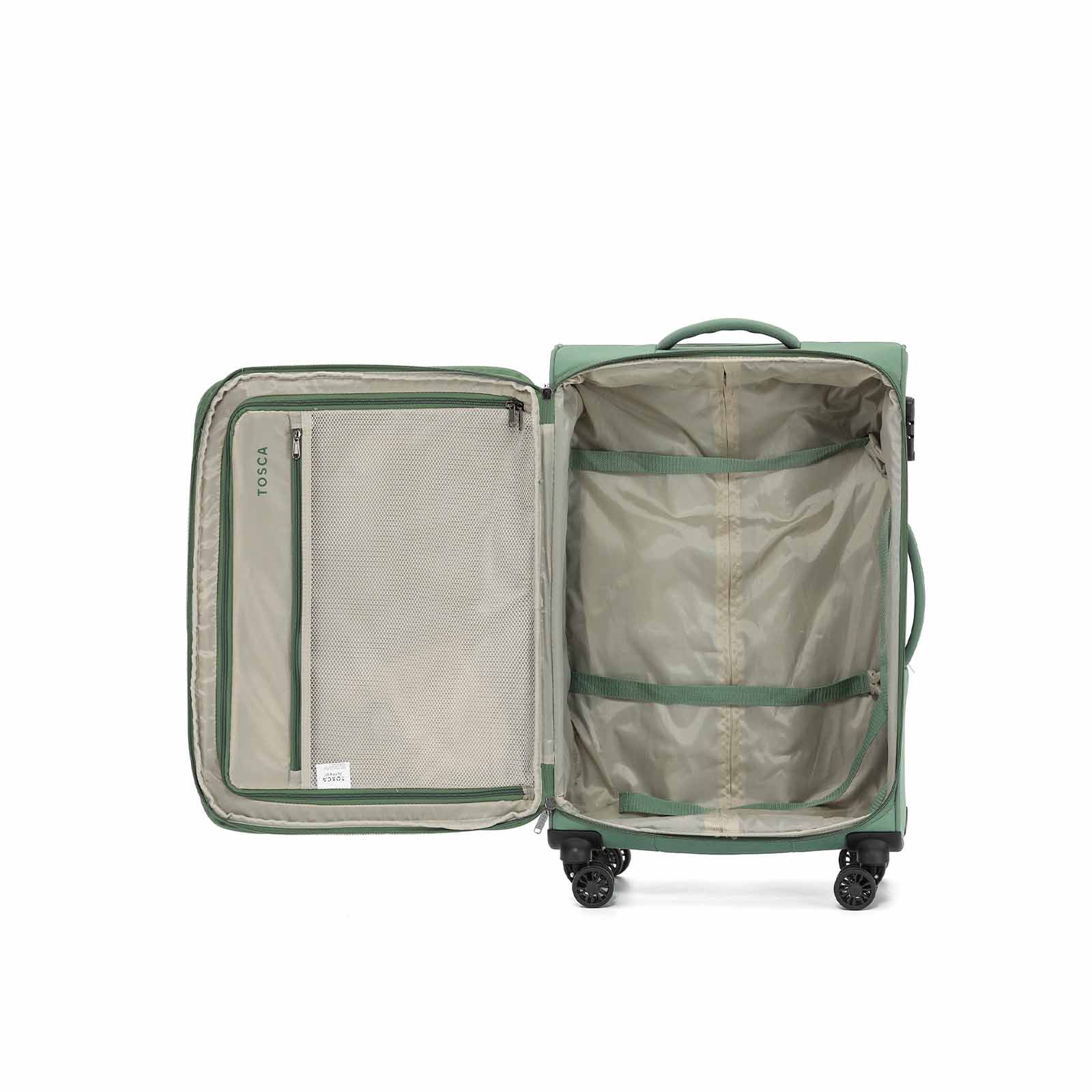 Tosca-Altitude-4w-66cm-Medium-Suitcase-Ivy-Open