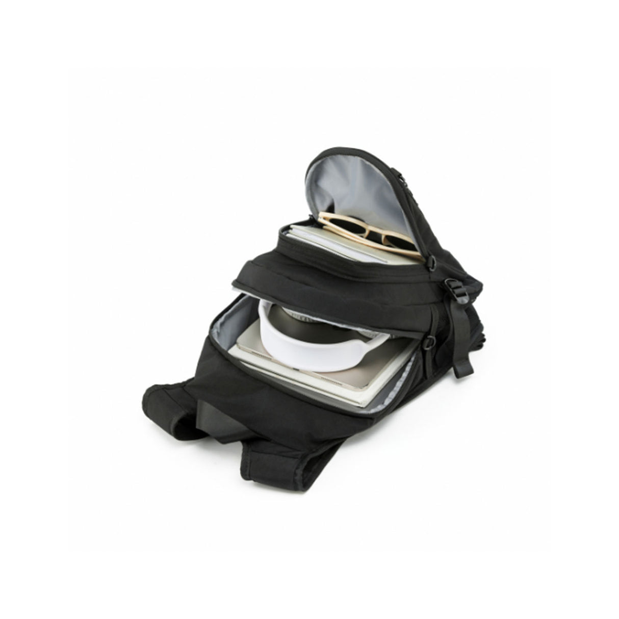 Tosca-Anti-Theft-25-Backpack-Layered-Black-Open