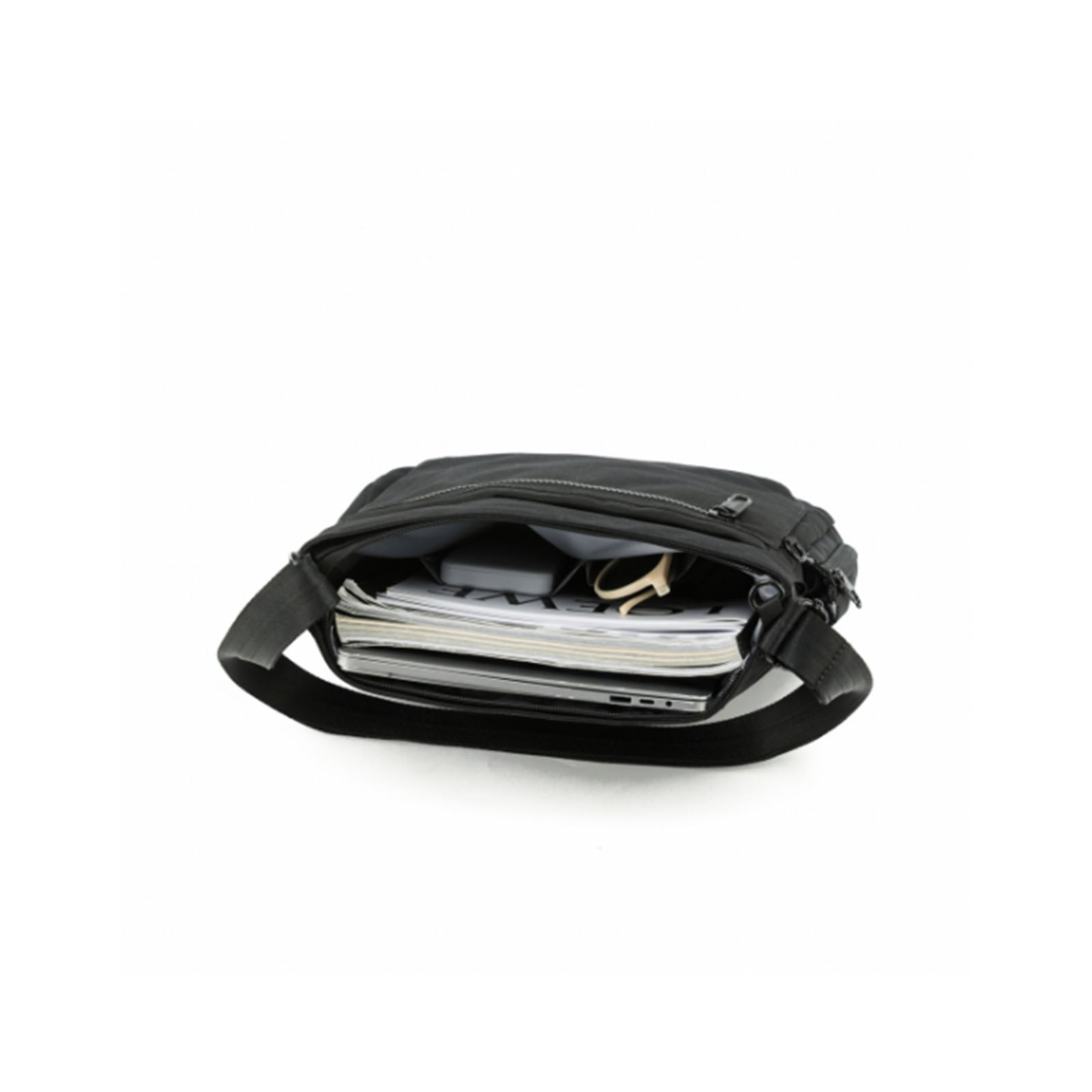 Tosca-Anti-Theft-25-Shoulder-Bag-Medium-Black-Open