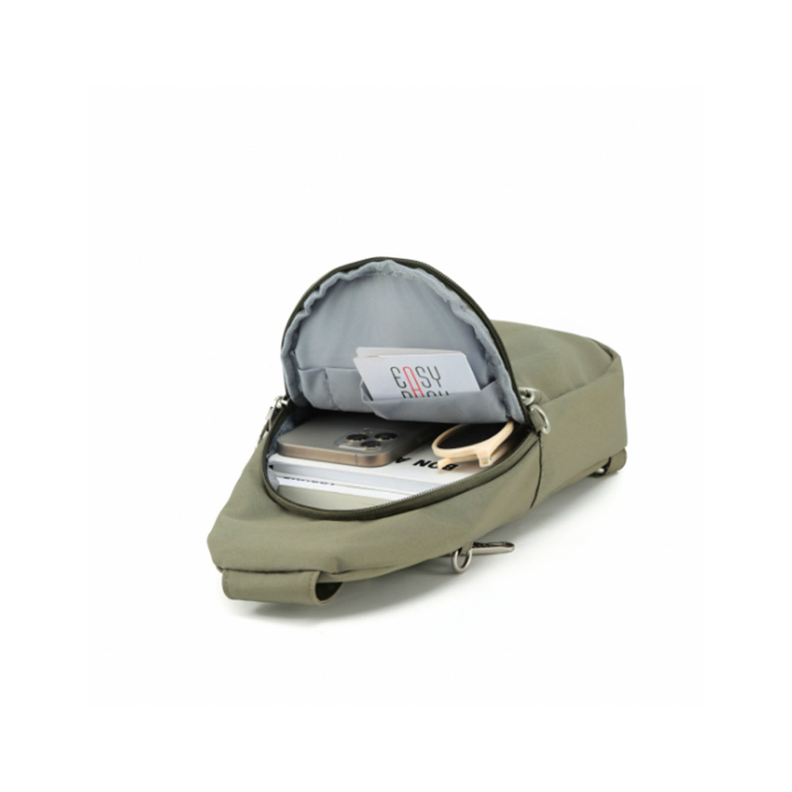 Tosca-Anti-Theft-25-Sling-Pack-Khaki-Open