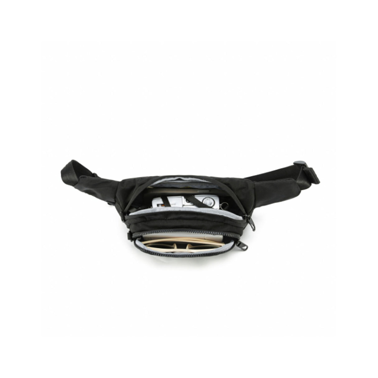 Tosca-Anti-Theft-25-Waist-Bag-Black-Open