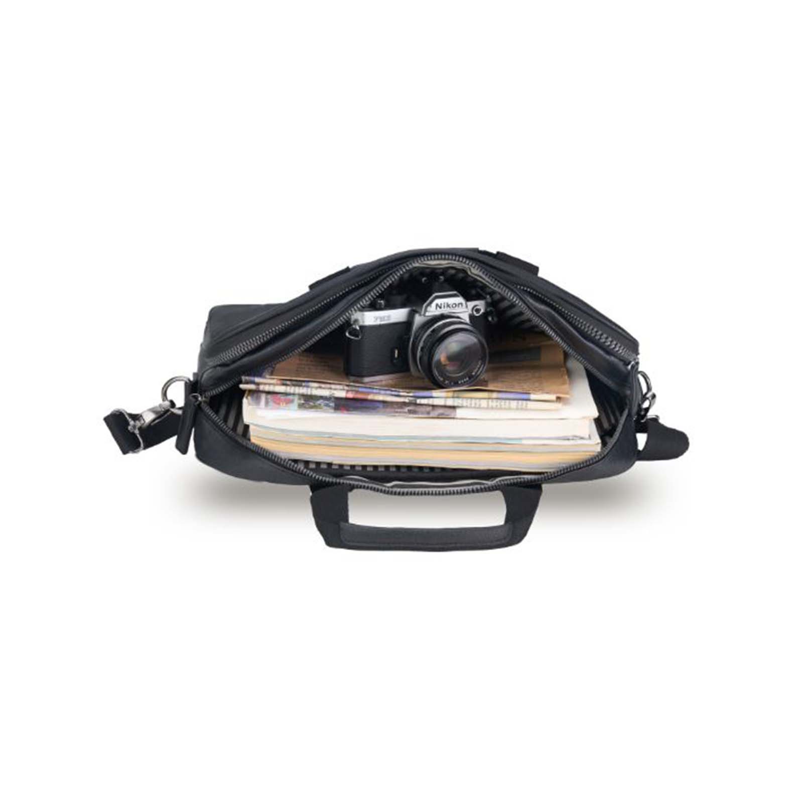 Tosca-Classic-Satchel-Black-Open