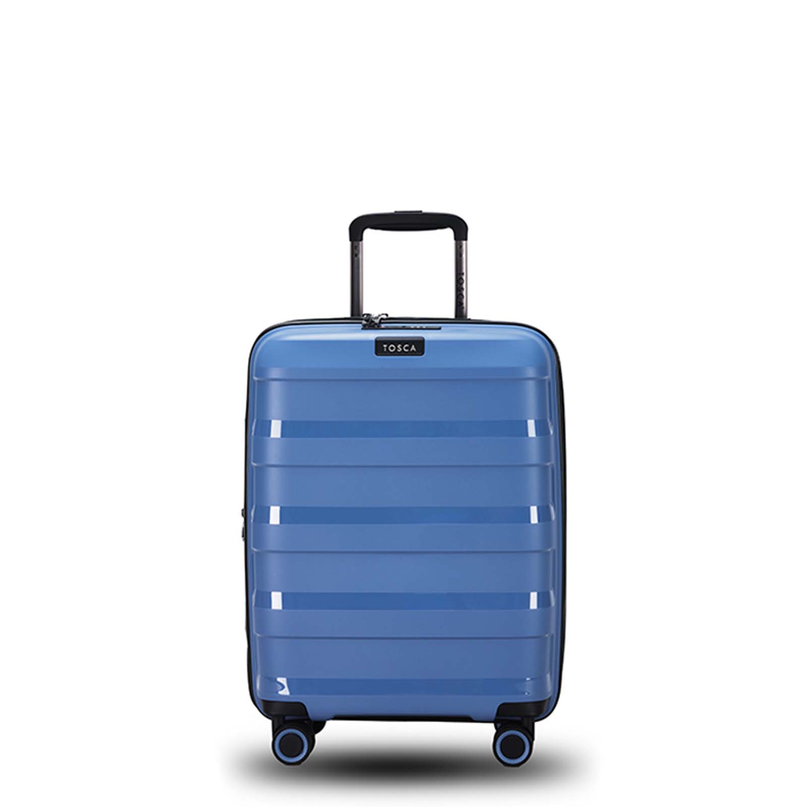 Tosca-Comet-4-Wheel-55cm-Carry-On-Suitcase-Blue-Infinity-Front