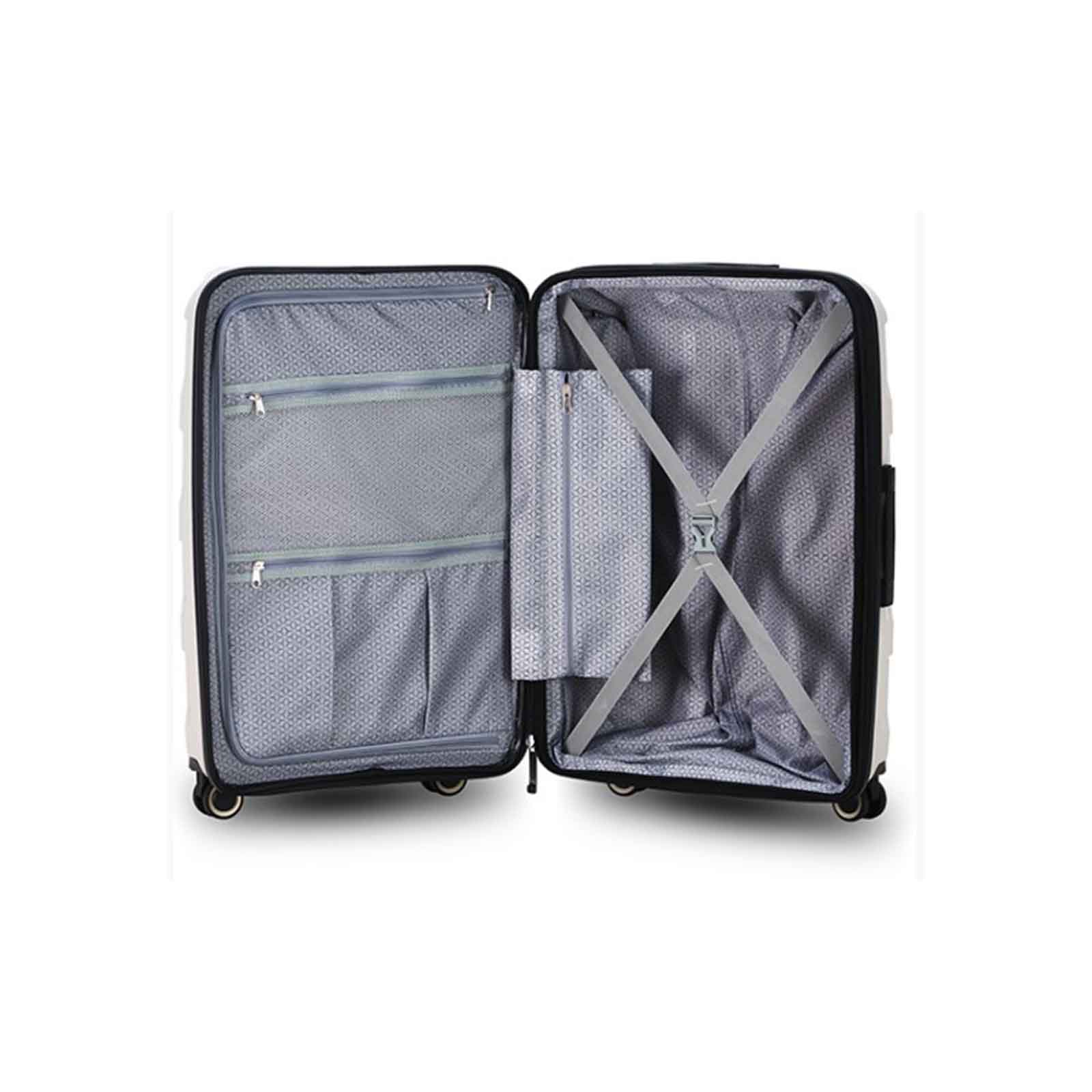 Tosca-Comet-4-Wheel-55cm-Carry-On-Suitcase-Cobblestone-Open