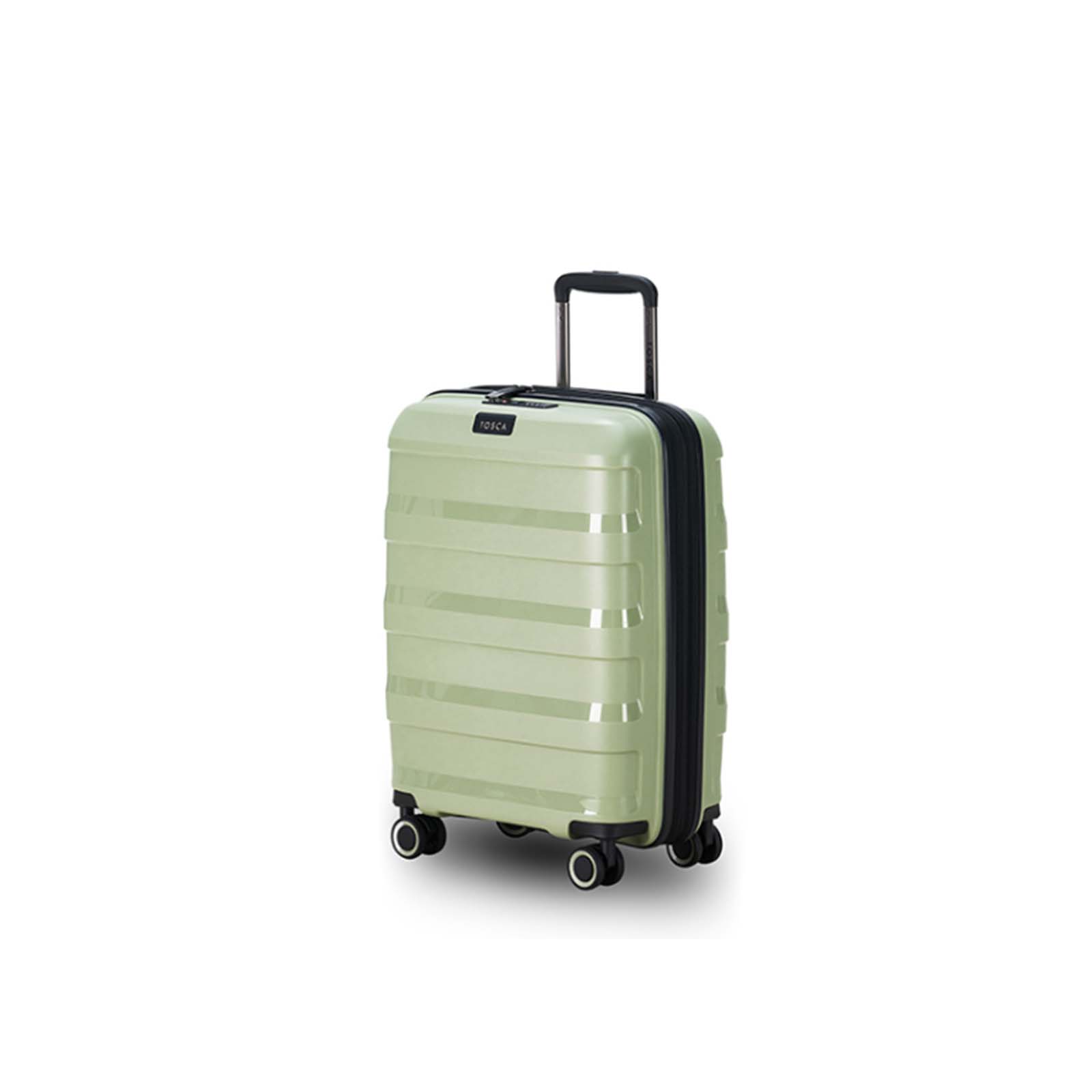 Tosca-Comet-4-Wheel-55cm-Carry-On-Suitcase-Sage-Green-Side