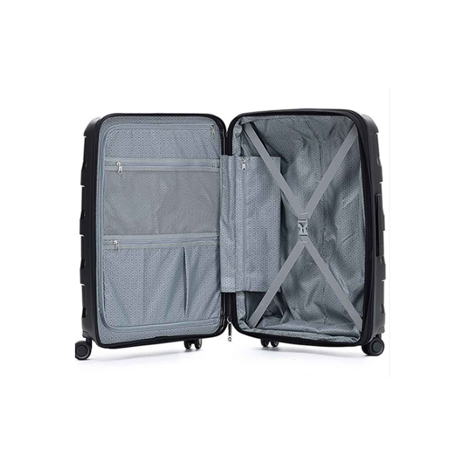 Tosca-Comet-4-Wheel-67cm-Medium-Suitcase-Black-Open