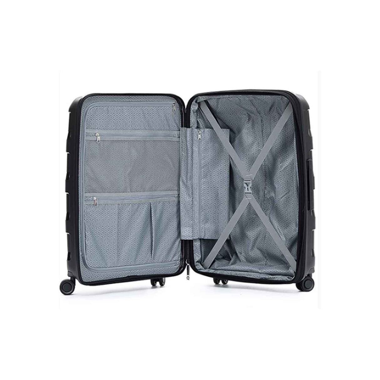 Tosca-Comet-4-Wheel-78cm-Large-Suitcase-Black-Open