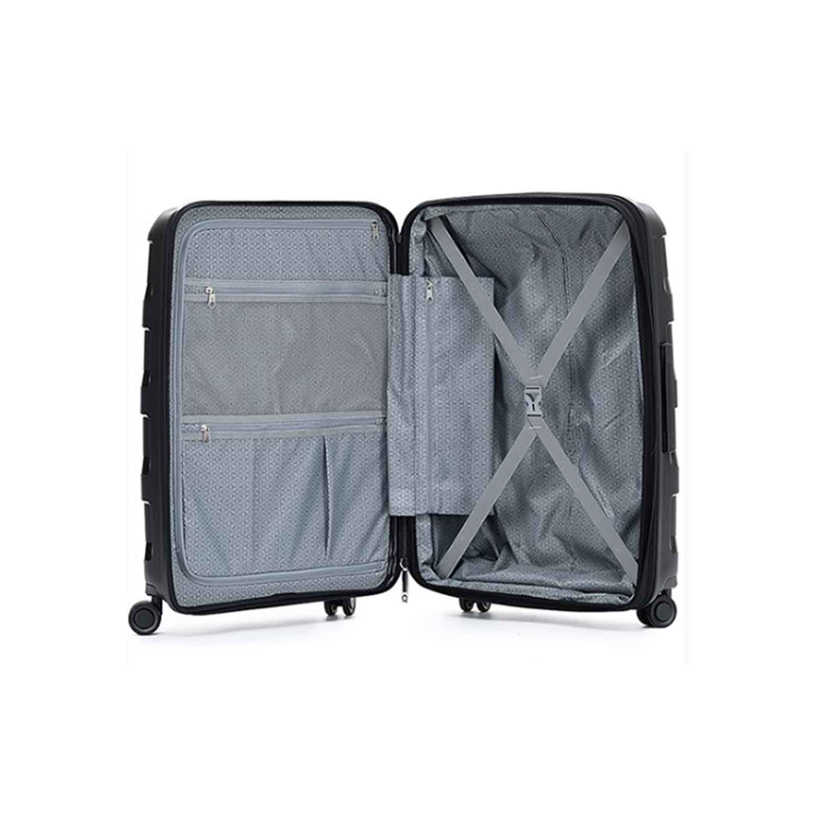 Tosca-Comet-4-Wheel-78cm-Large-Suitcase-Black-Open