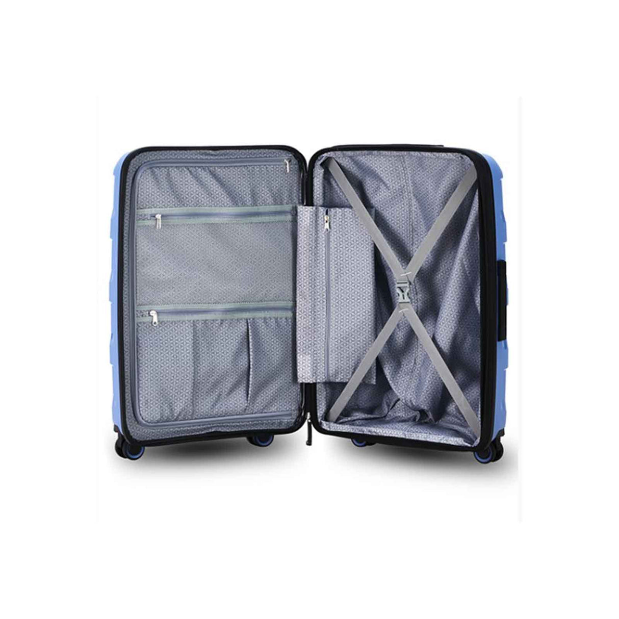 Tosca-Comet-4-Wheel-78cm-Large-Suitcase-Blue-Infinity-Open