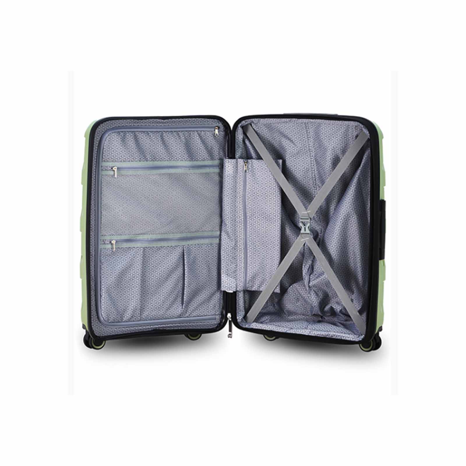Tosca-Comet-4-Wheel-78cm-Large-Suitcase-Sage-Green-Open
