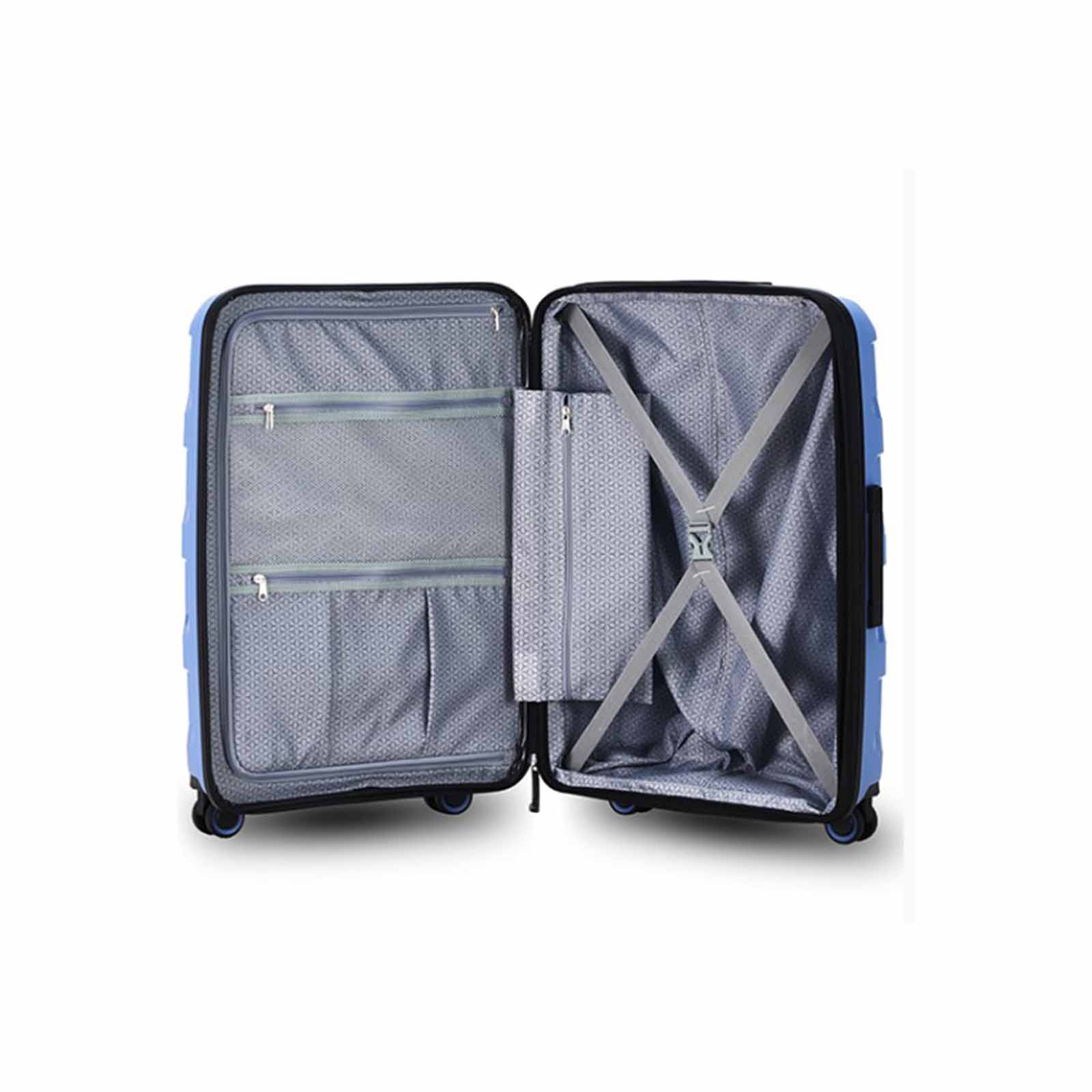 Tosca-Comet-4-Wheel-81cm-Large-Suitcase-Blue-Infinity-Open