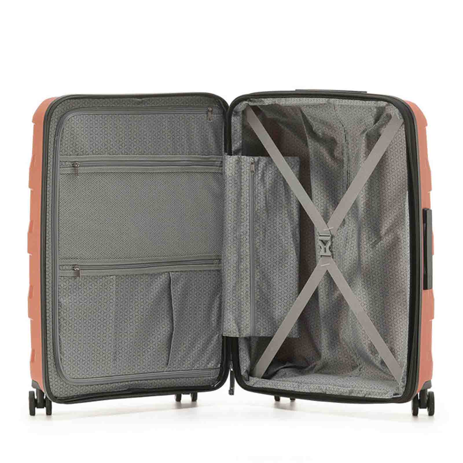 Tosca-Comet-4-Wheel-81cm-Large-Suitcase-Mocha-Open
