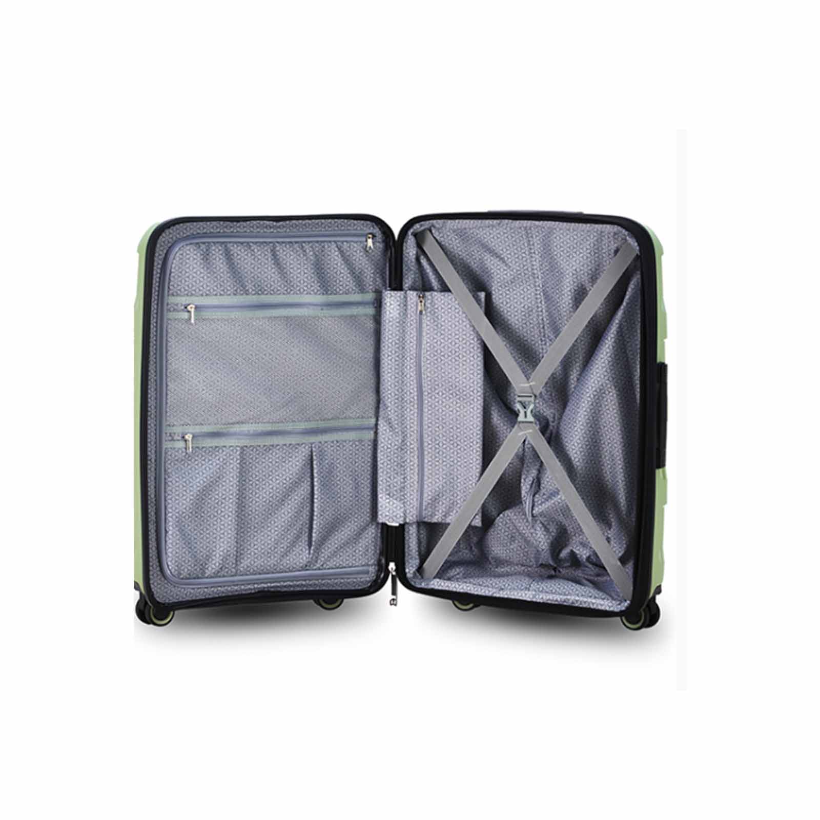 Tosca-Comet-4-Wheel-81cm-Large-Suitcase-Sage-Green-Open