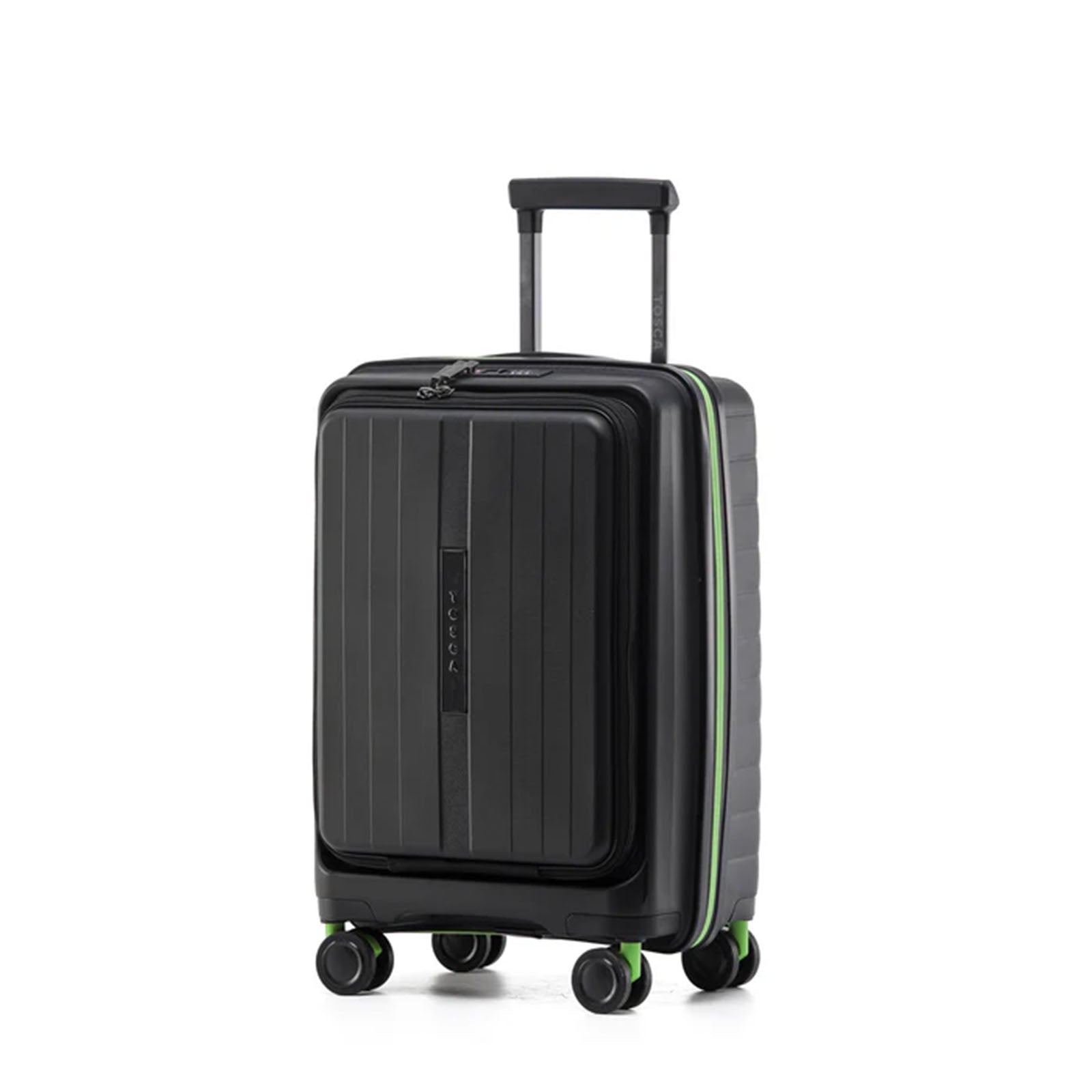 Tosca-Cruiser-Front-Opening-53cm-Carry-On-Suitcase-Black-Angle