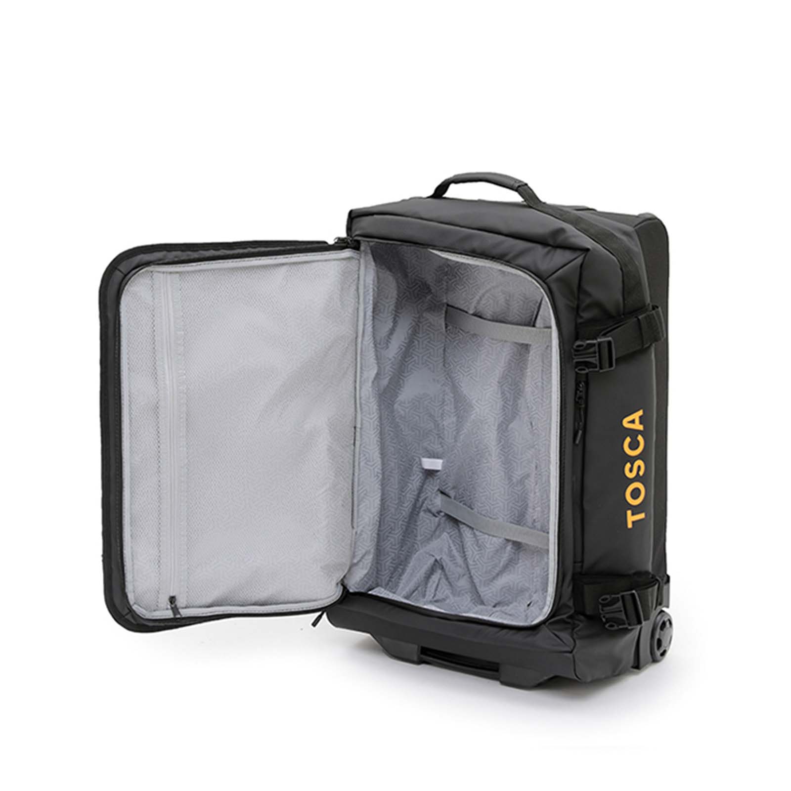 Tosca-Delta-Large-Wheeled-Duffel-Bag-Black-Open