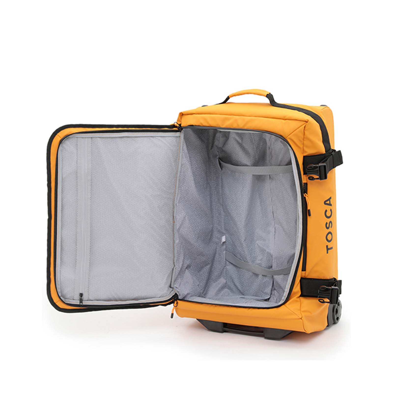 Tosca-Delta-Large-Wheeled-Duffel-Bag-Yellow-Open