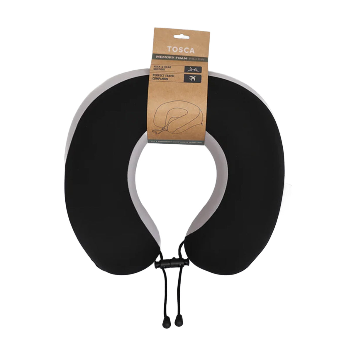Tosca-Deluxe-Memory-Foam-Neck-Cushion-Black-Grey-Front