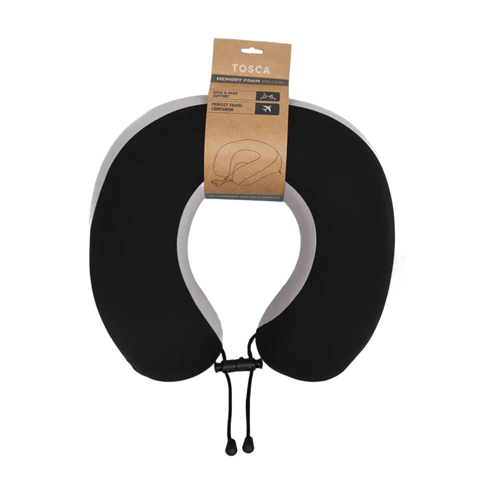 Tosca-Deluxe-Memory-Foam-Neck-Cushion-Black-Grey-Front