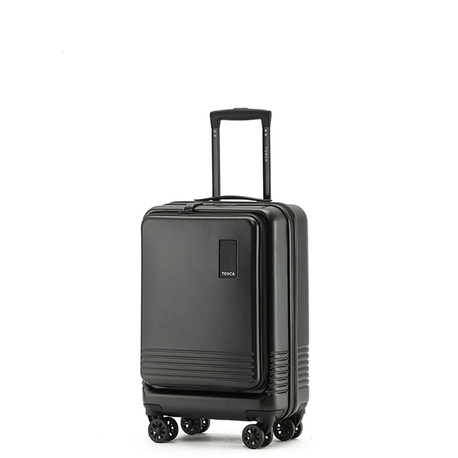 Tosca-Horizon-20-Inch-Carry-On-Suitcase-Black-Side-View