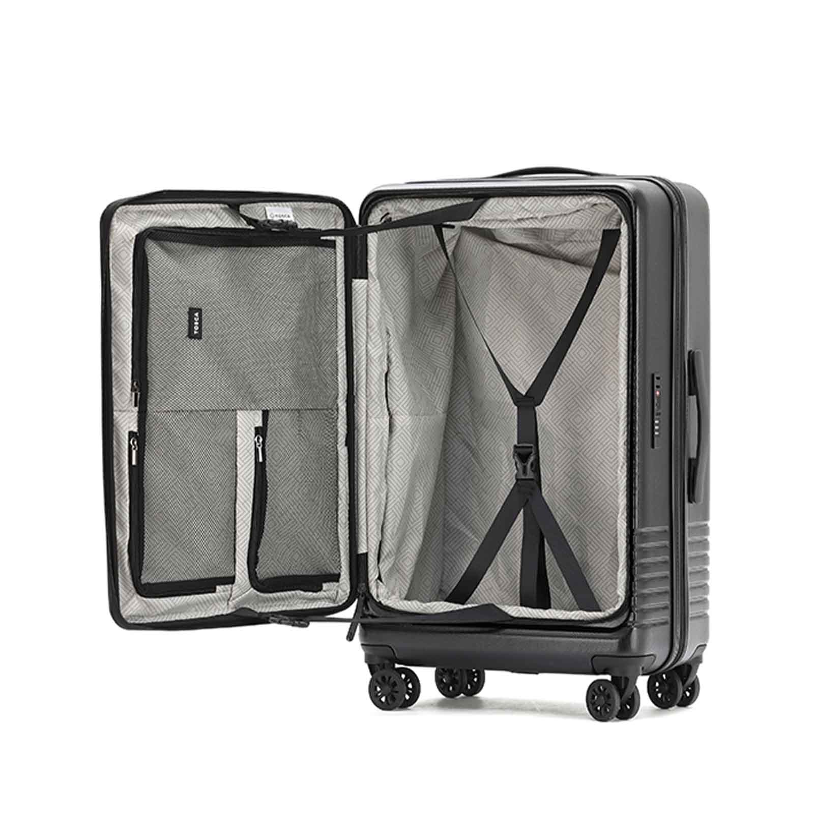 Tosca-Horizon-27-Inch-Medium-Suitcase-Black-Open