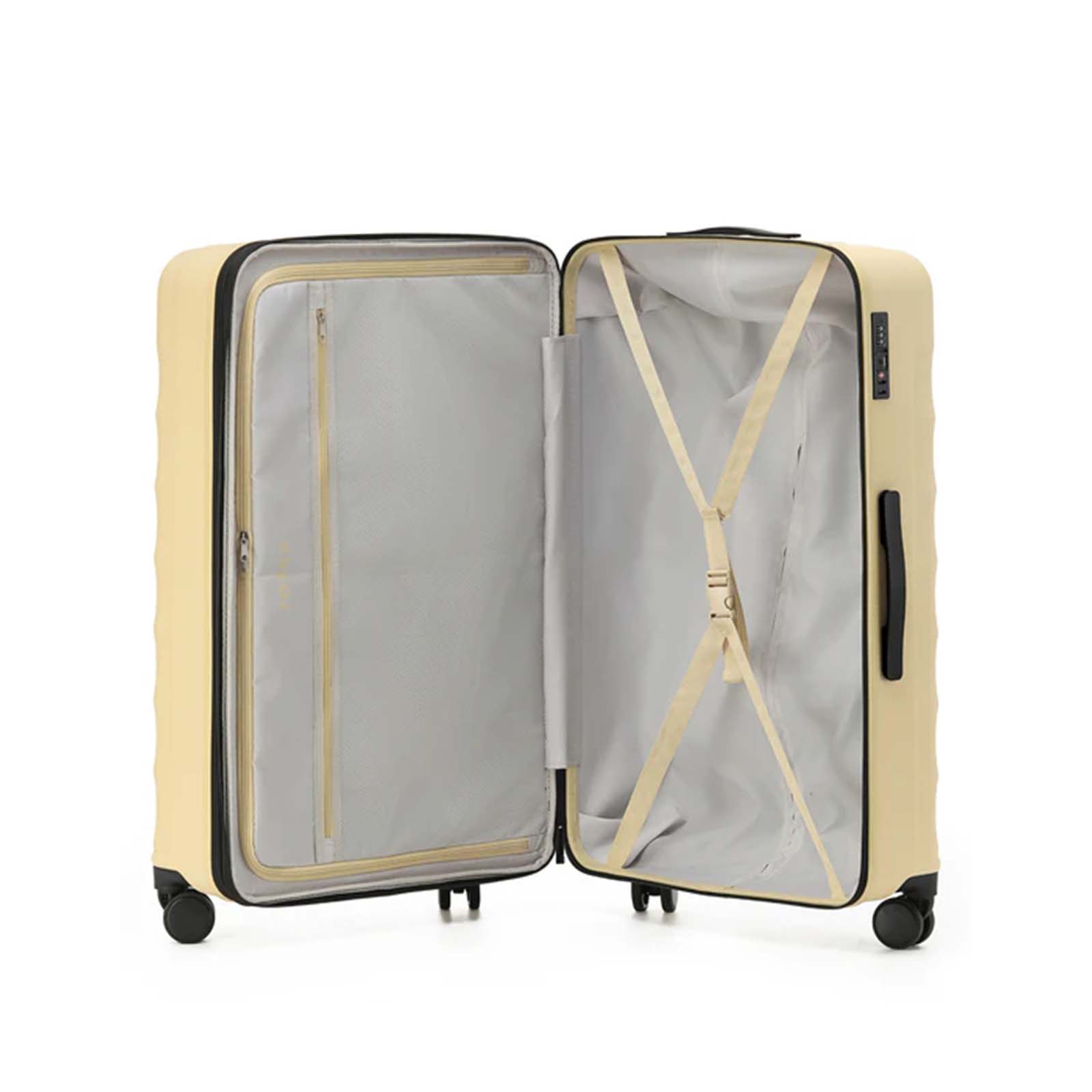 Tosca-Interstellar-4w-79cm-Large-Suitcase-Yellow-Open