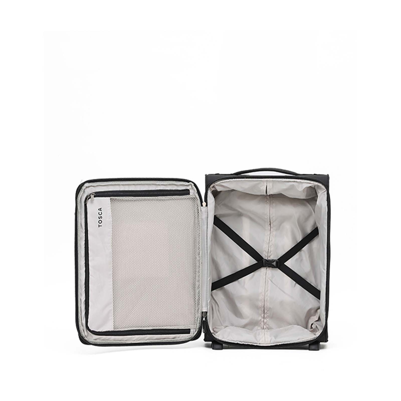 Tosca-So-Lite-2w-54cm-Carry-On-Suitcase-Black-Open