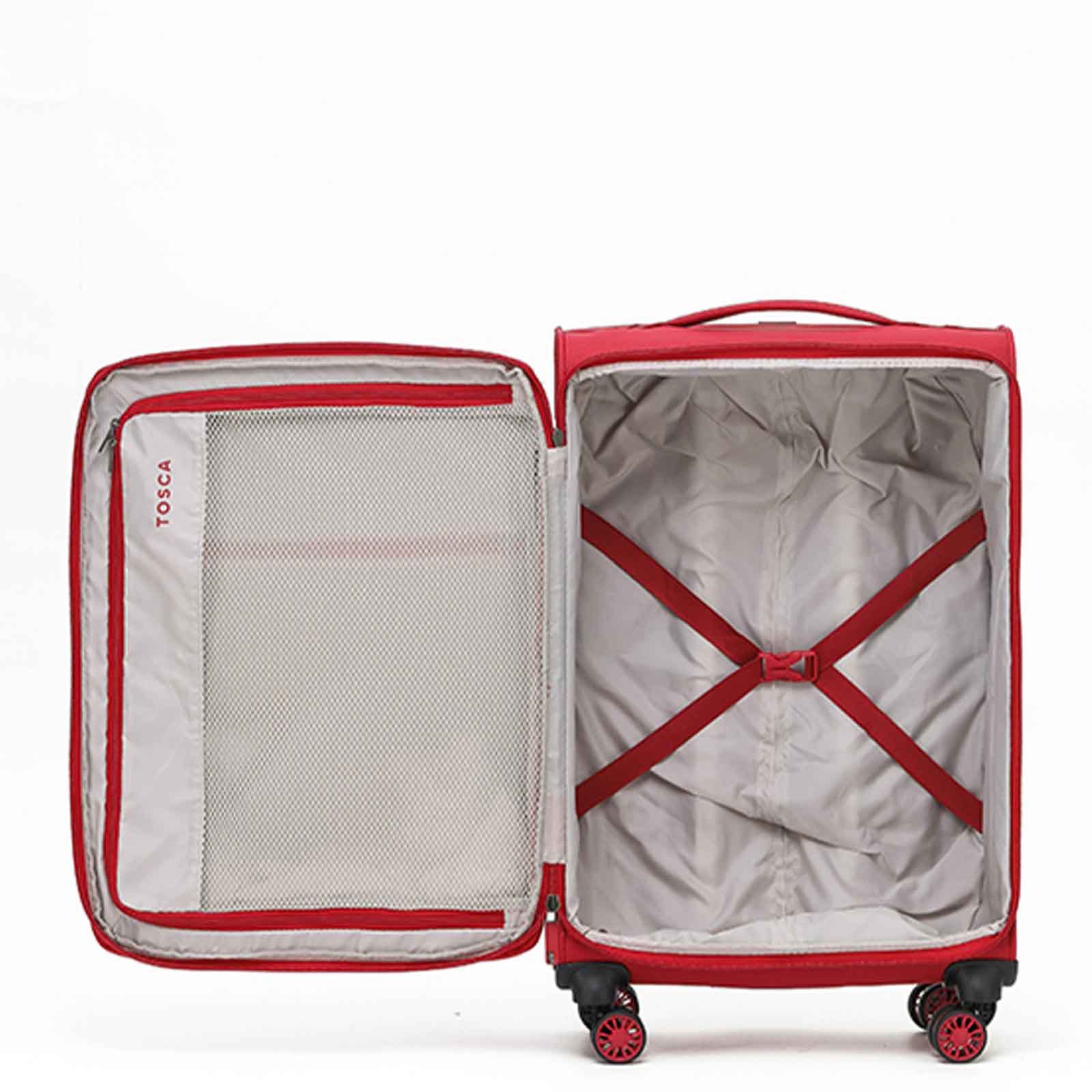 Tosca-So-Lite-4w-67cm-Medium-Suitcase-Red-Open