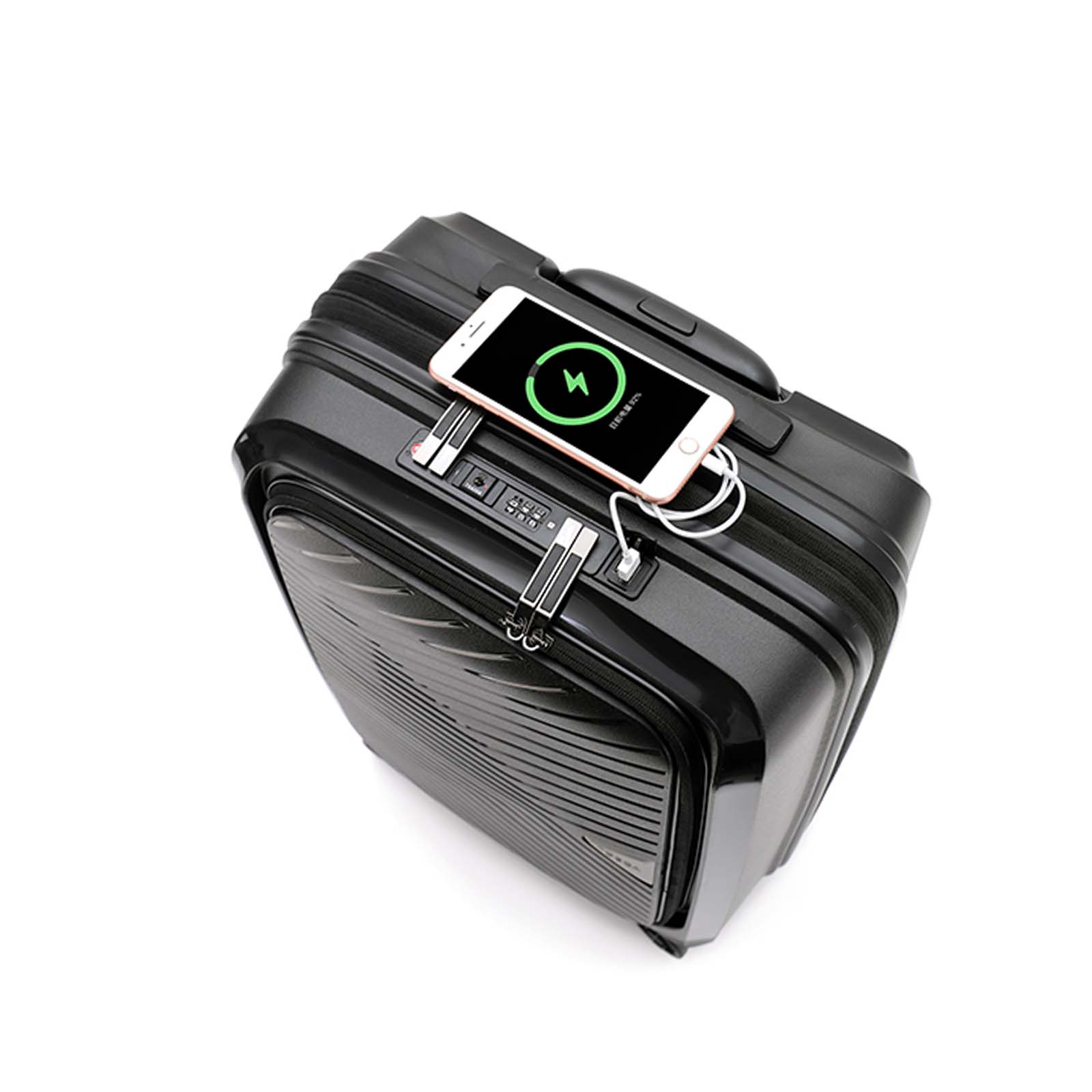 Tosca-Space-X-20-Inch-Laptop-Suitcase-Black-Charging-Top