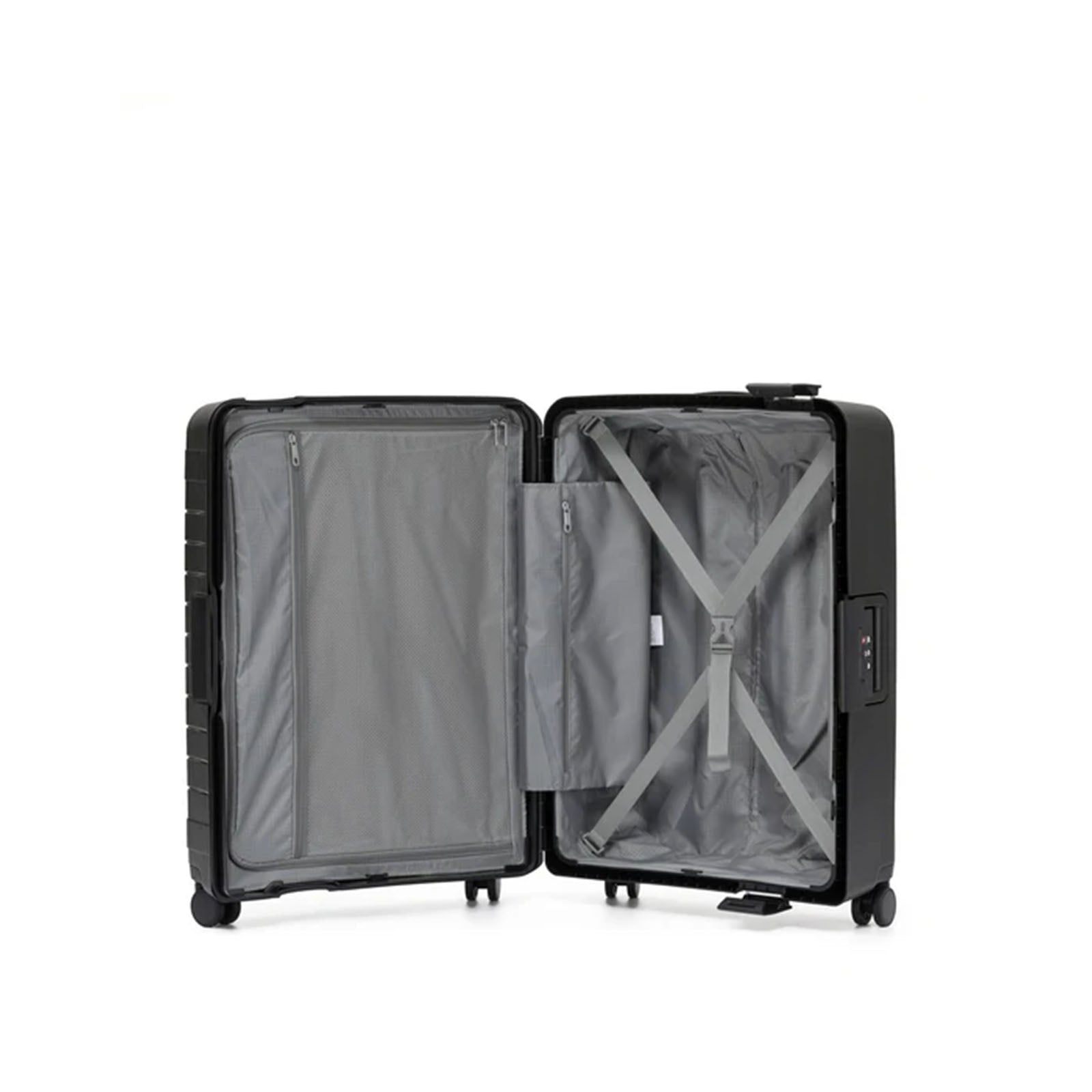 Tosca-Vault-4-Wheel-77cm-Large-Suitcase-Black-Open
